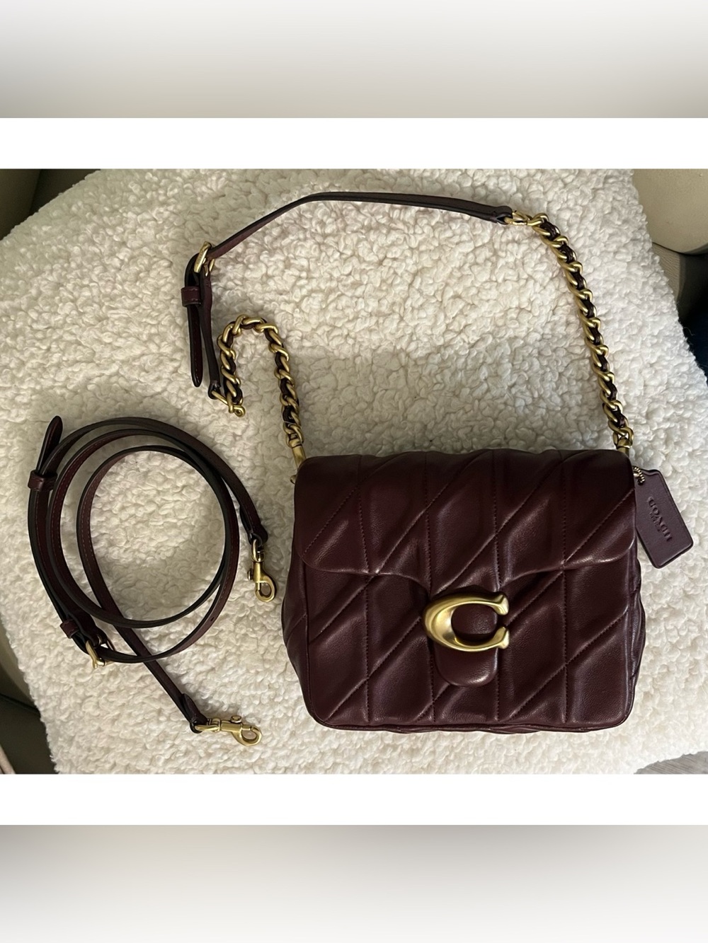 Coach Times Square Tabby 17 in Merlot/Brass!